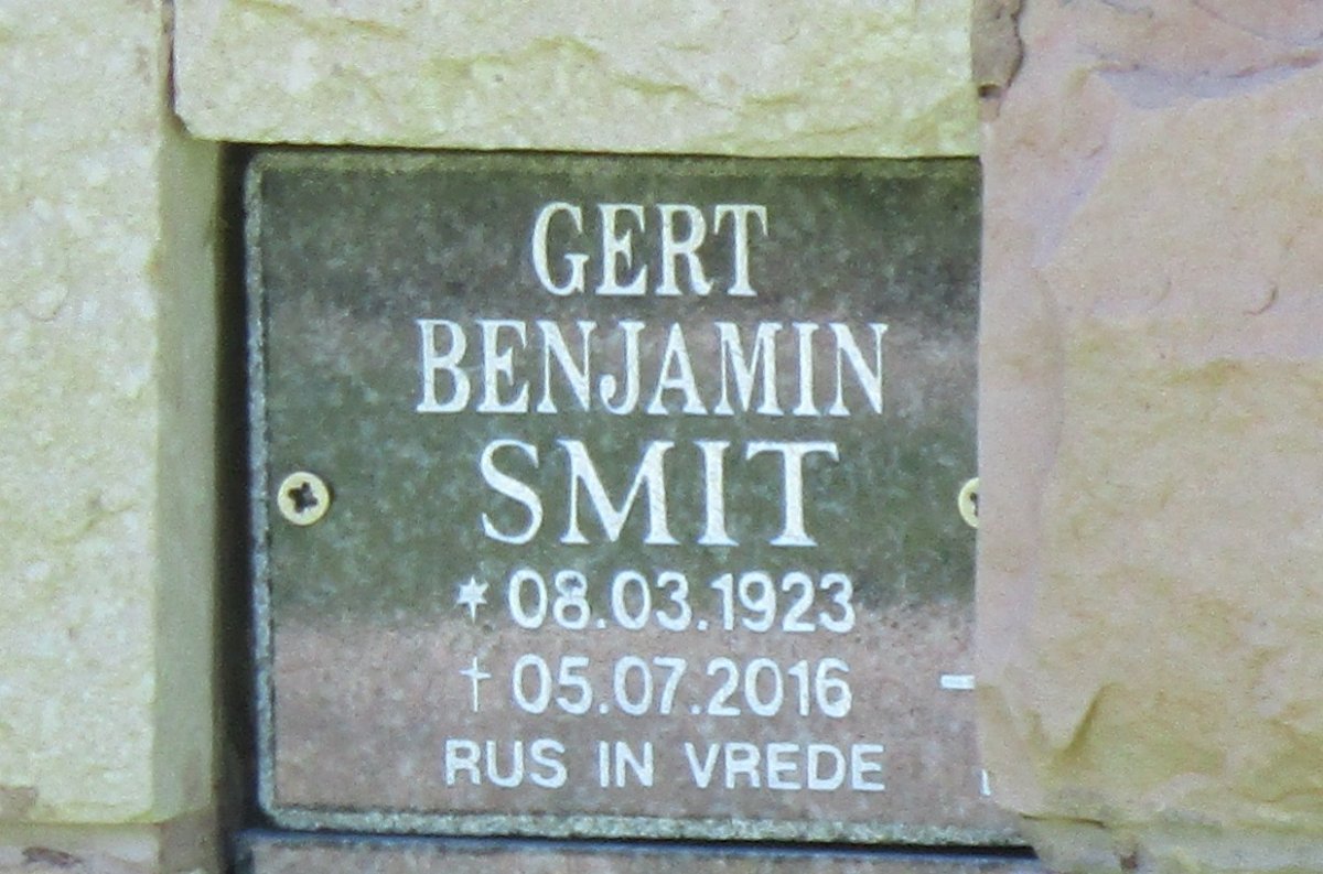 SMIT Gert Benjamin 1923-2016
