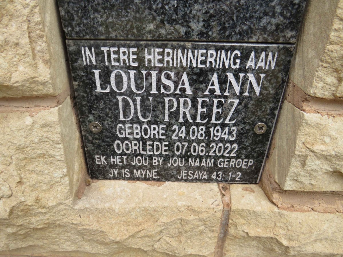 PREEZ Louisa Ann, du 1943-2022