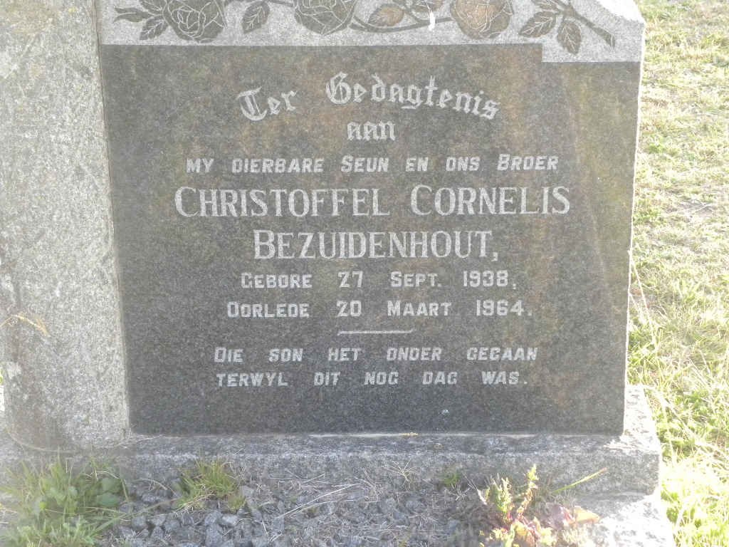 BEZUIDENHOUT Christoffel Cornelis 1938-1964
