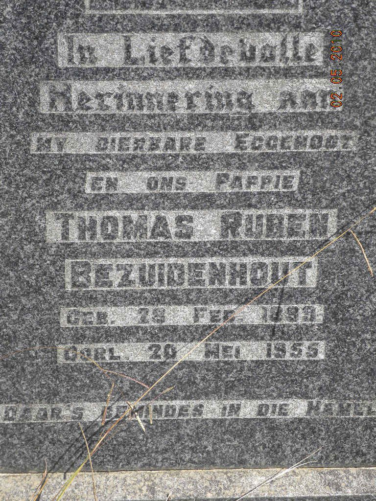 BEZUIDENHOUT Thomas Ruben 1899-1955