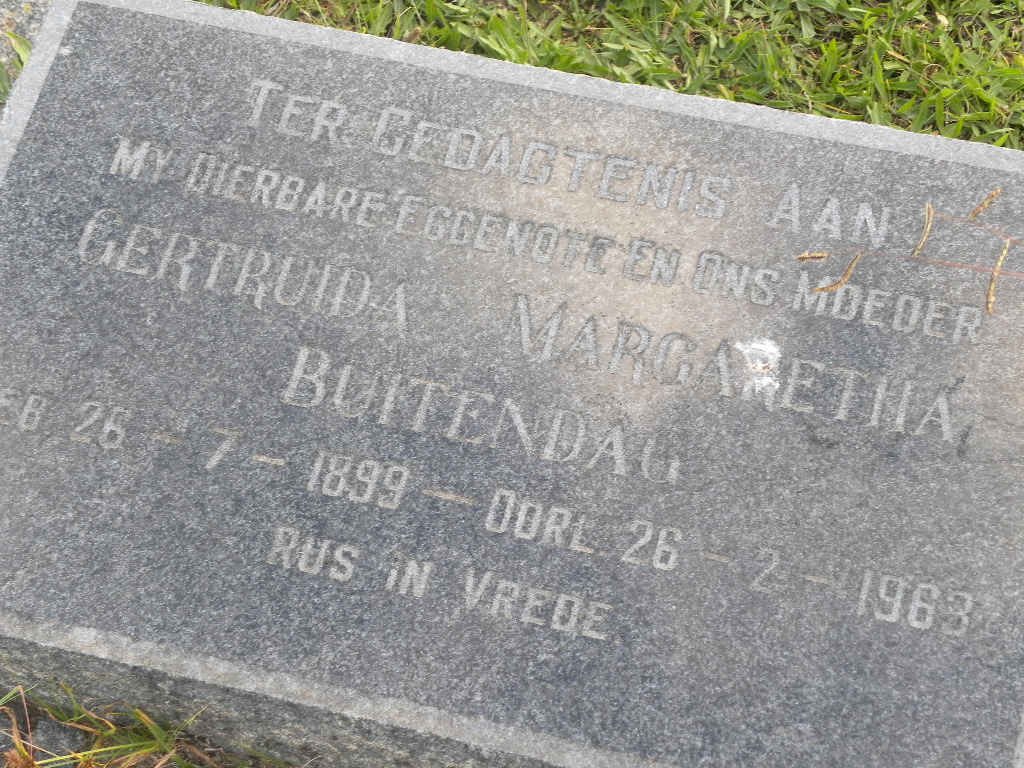 BUITENDAG Gertruida Margaretha 1899-1963
