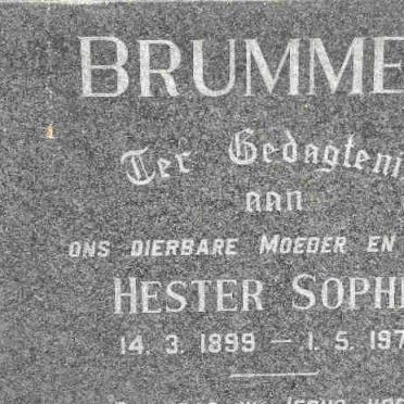 BRUMMER Hester Sophia 1899-1970