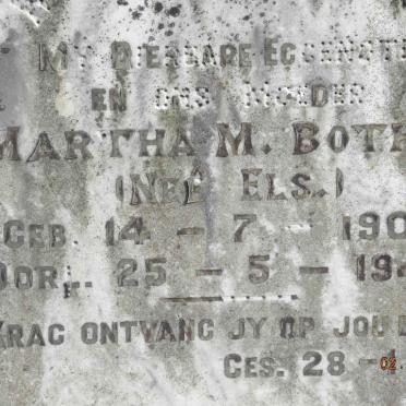 BOTHA Martha M. nee ELS 1902-1945