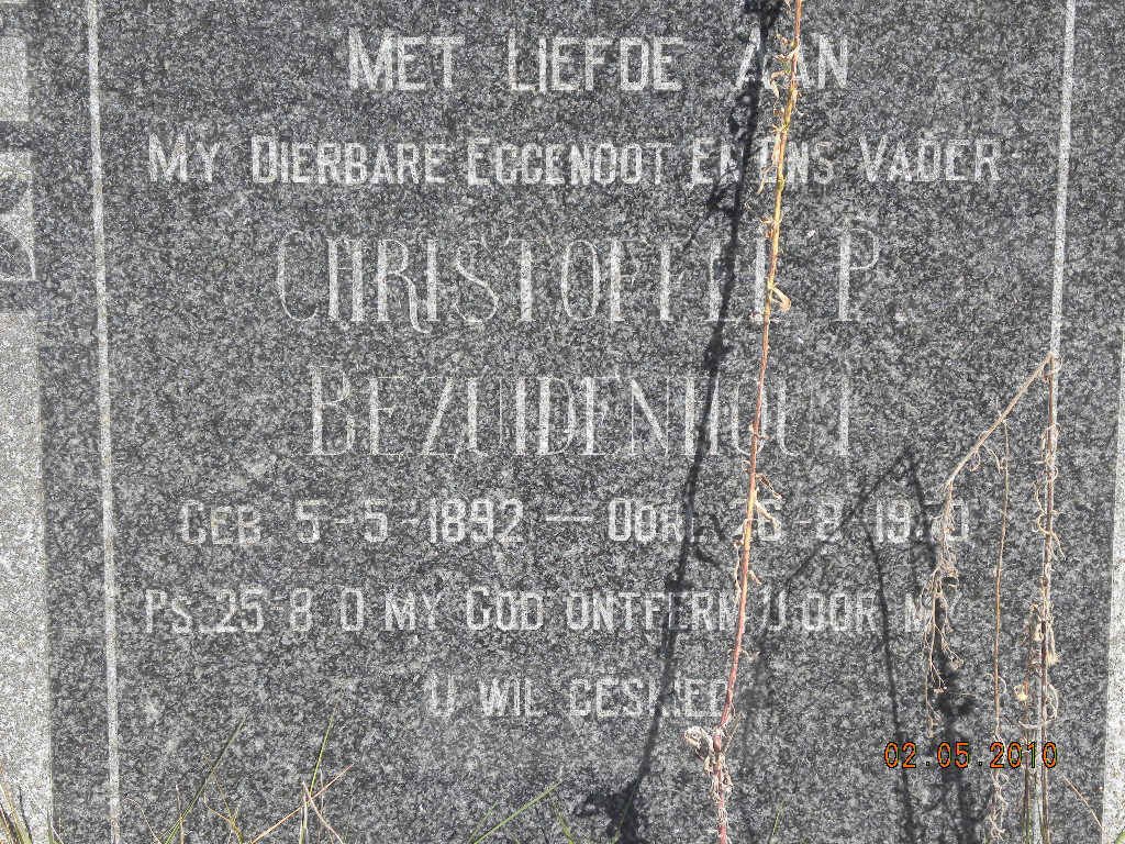 BEZUIDENHOUT Christoffel P. 1892-1950