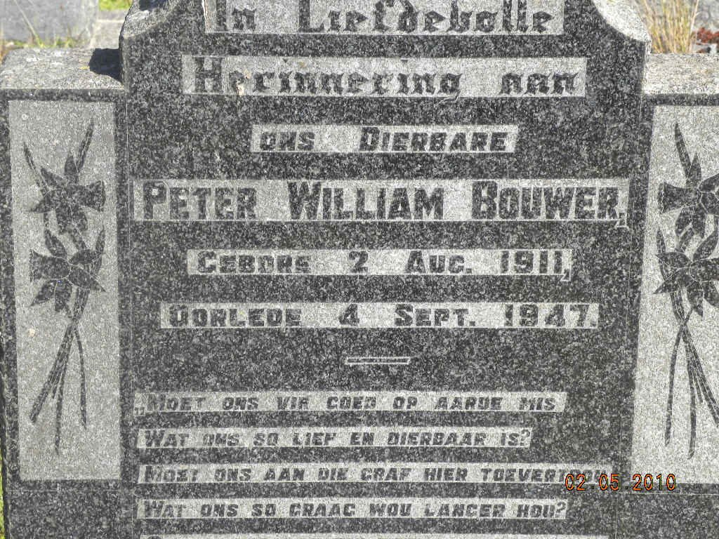 BOUWER Peter William 1911-1947