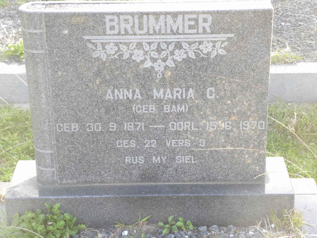 BRUMMER Anna Maria C. BAM 1871-1970