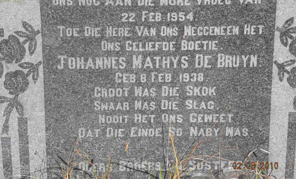 BRUYN Johannes Mathys, de 1938-1954