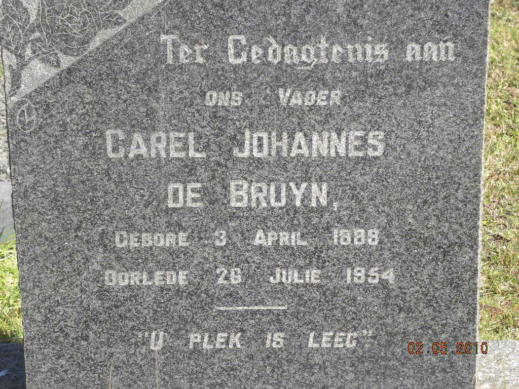 BRUYN Carel Johannes, de 1888-1954