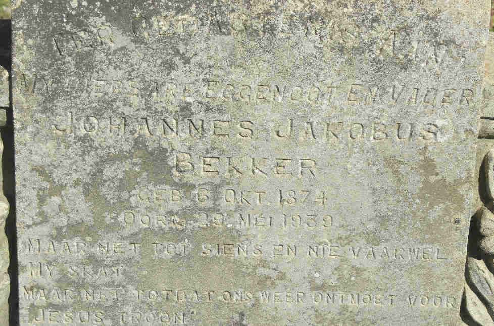 BEKKER Johannes Jacobus 1874-1939