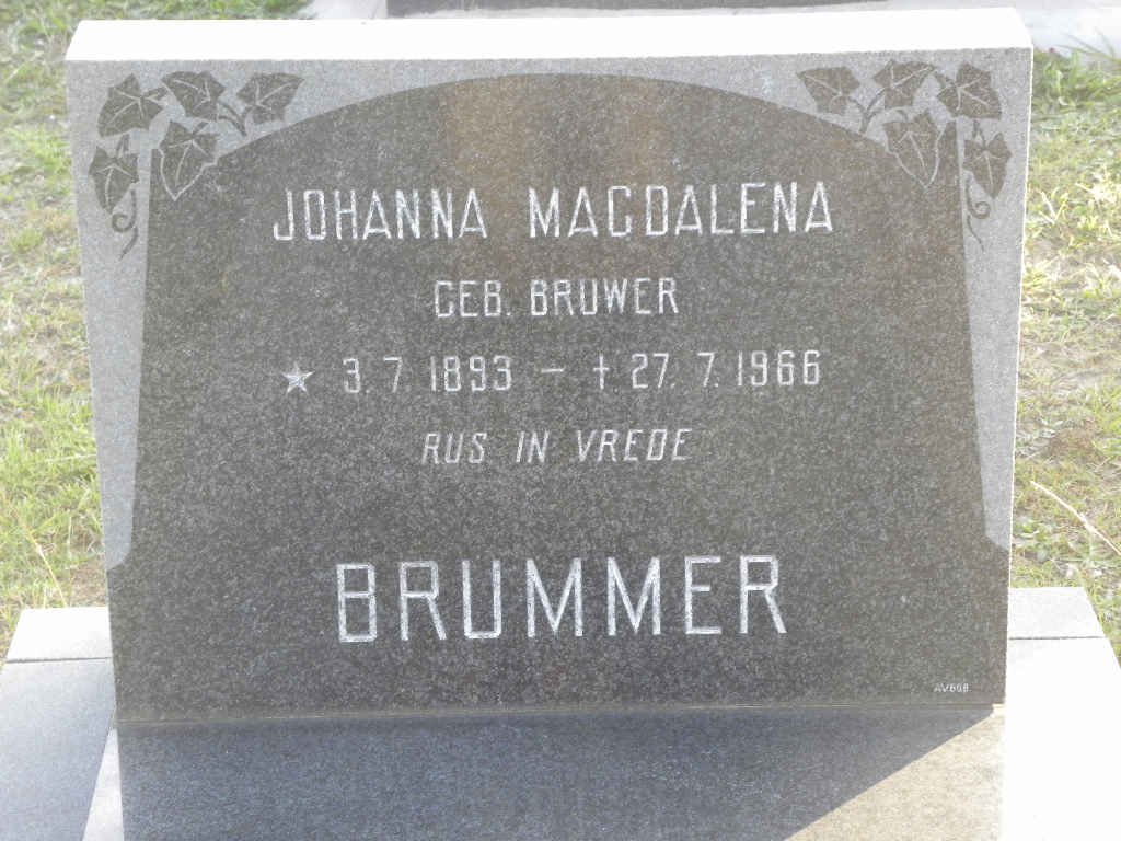 BRUMMER Johanna Magdalena nee BRUWER 1893-1966