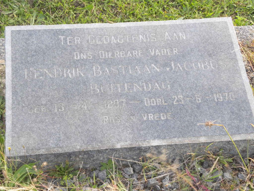 BUITENDAG Hendrik Bastiaan Jacobus 1897-1970