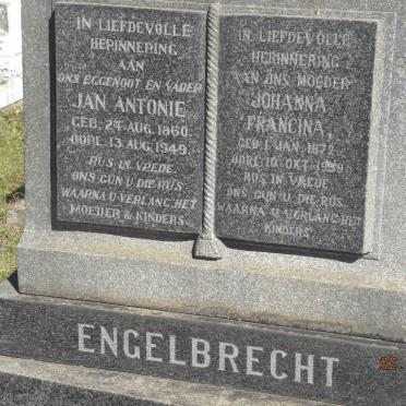 ENGELBRECHT Jan Antonie 1860-1949 &amp; Johanna Francina 1872-1959