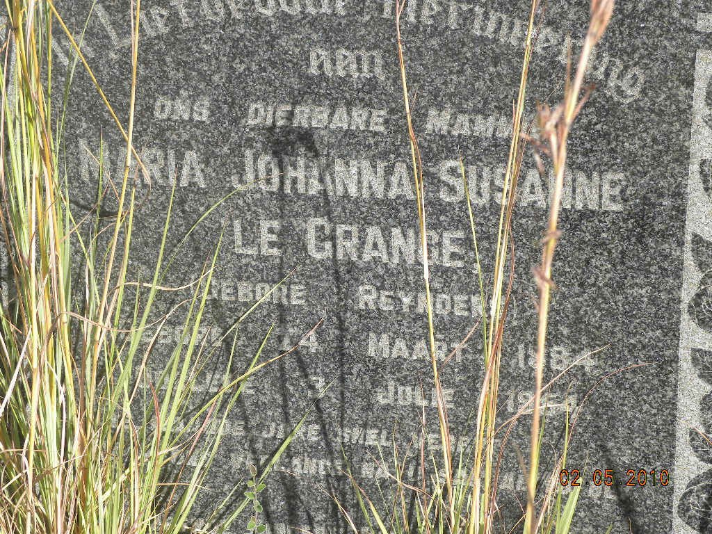 GRANGE Maria Johanna Susanne, le nee REYNDERS 1884-1954