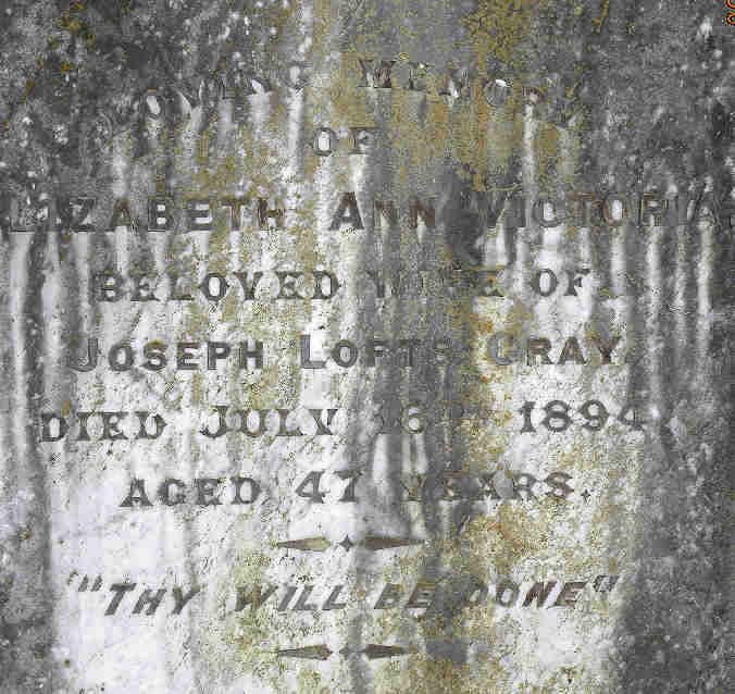 GRAY Elizabeth Ann Victoria -1894