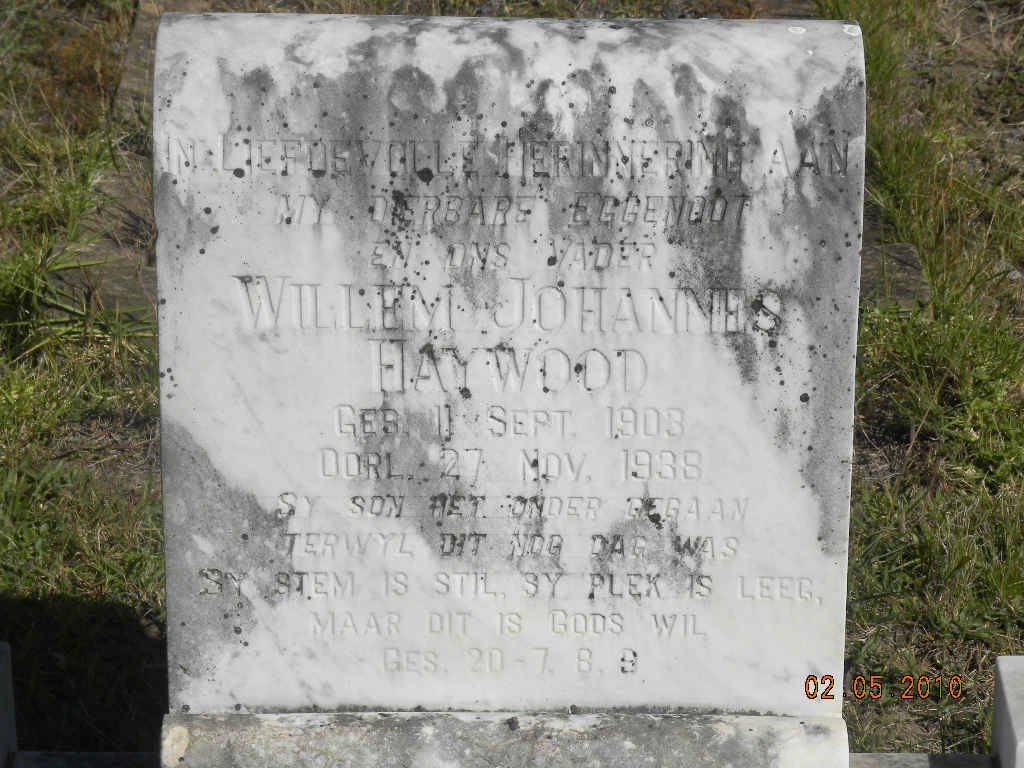 HAYWOOD Willem Johannes 1903-1938