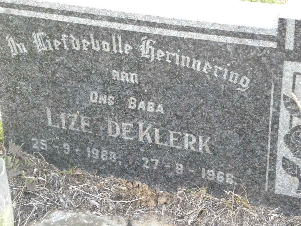 KLERK Lize, de 1968-1968