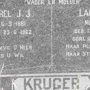KRUGER Sarel J.J. 1881-1962 &amp; Laura E. NEL 1894-1983