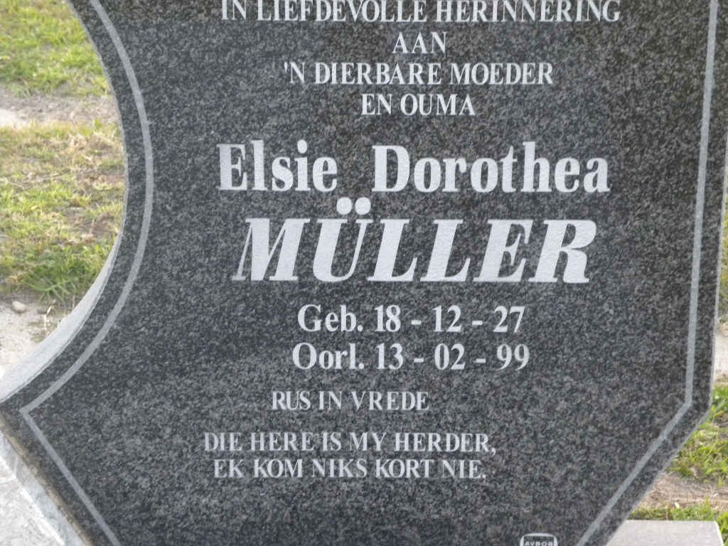 MÜLLER Elsie Dorothea 1927-1999