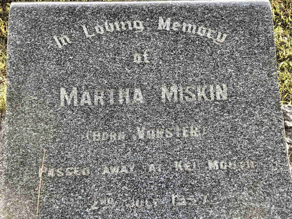 MISKIN Martha nee VORSTER -1957