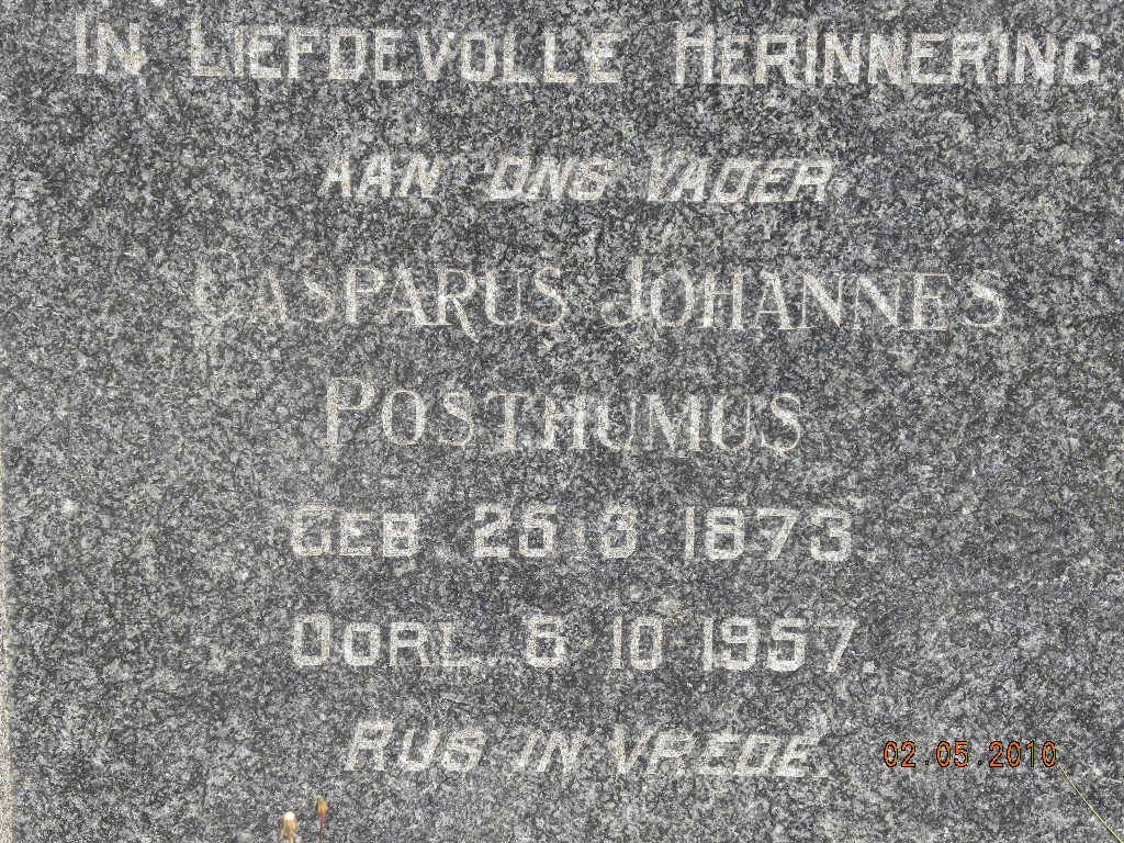 POSTHUMUS Casparus Johannes 1873-1957