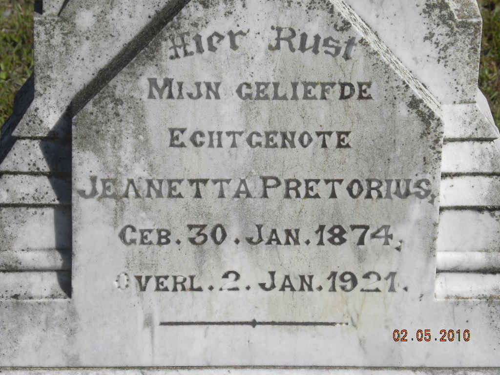 PRETORIUS Jeanetta 1874-1921