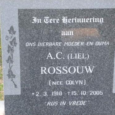 ROSSOUW A.C. nee COLYN 1918-2005