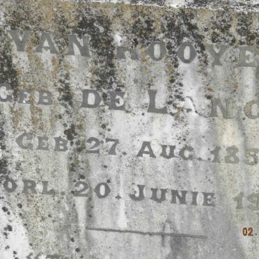 ROOYEN van, ? nee DE LANGE 1854-1929