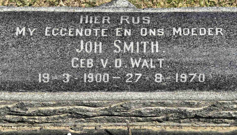 SMITH Joh nee V.D. WALT 1900-1970