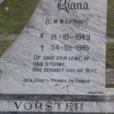 VORSTER C.M.M. nee LE ROUX 1949-1995