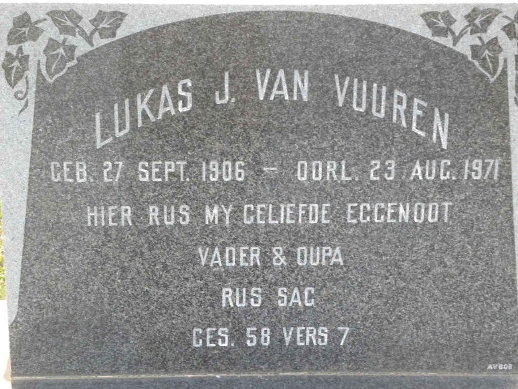 VUUREN Lukas J., van 1906-1971