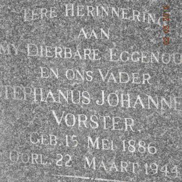 VORSTER Stephanus Johannes 1886-1944