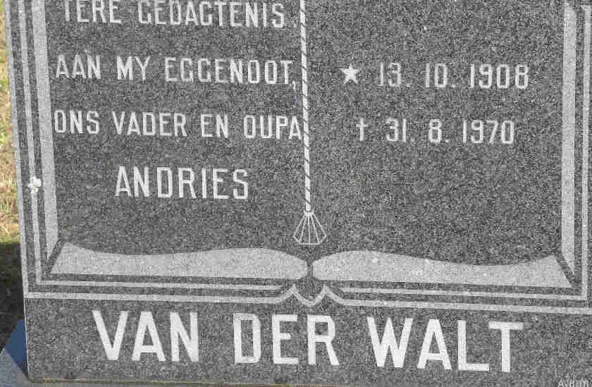 WALT Andries, van der 1908-1970