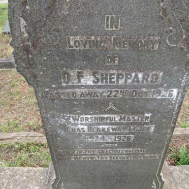 SHEPPARD D.F. -1926