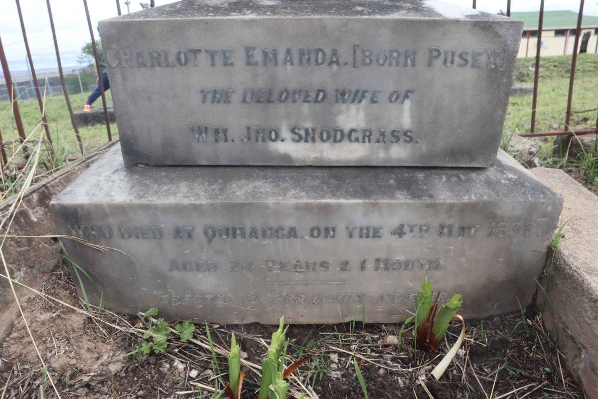 SNODGRASS Charlotte Emanda nee PUSEY -1896