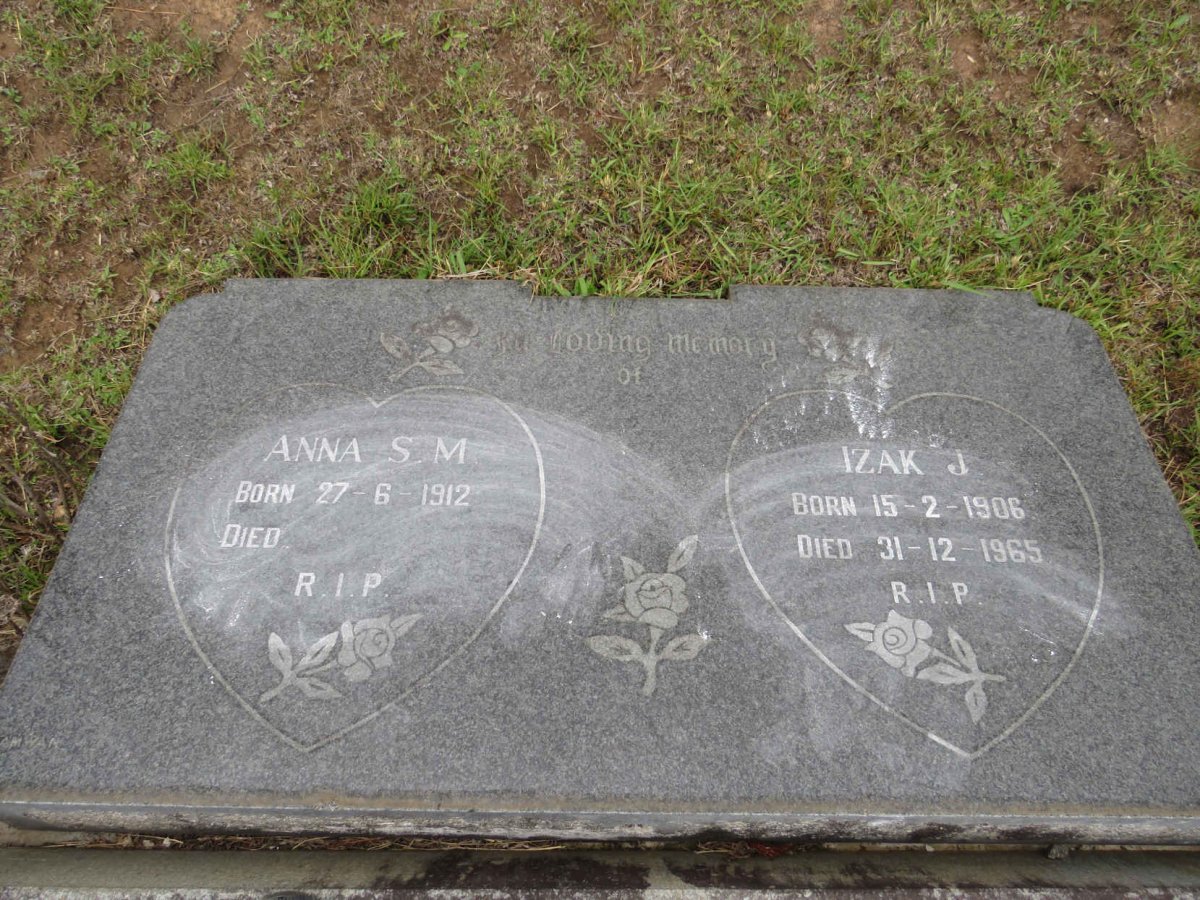 COETZER Izak J. 1906-1965 &amp; Anna S.M. 1912-