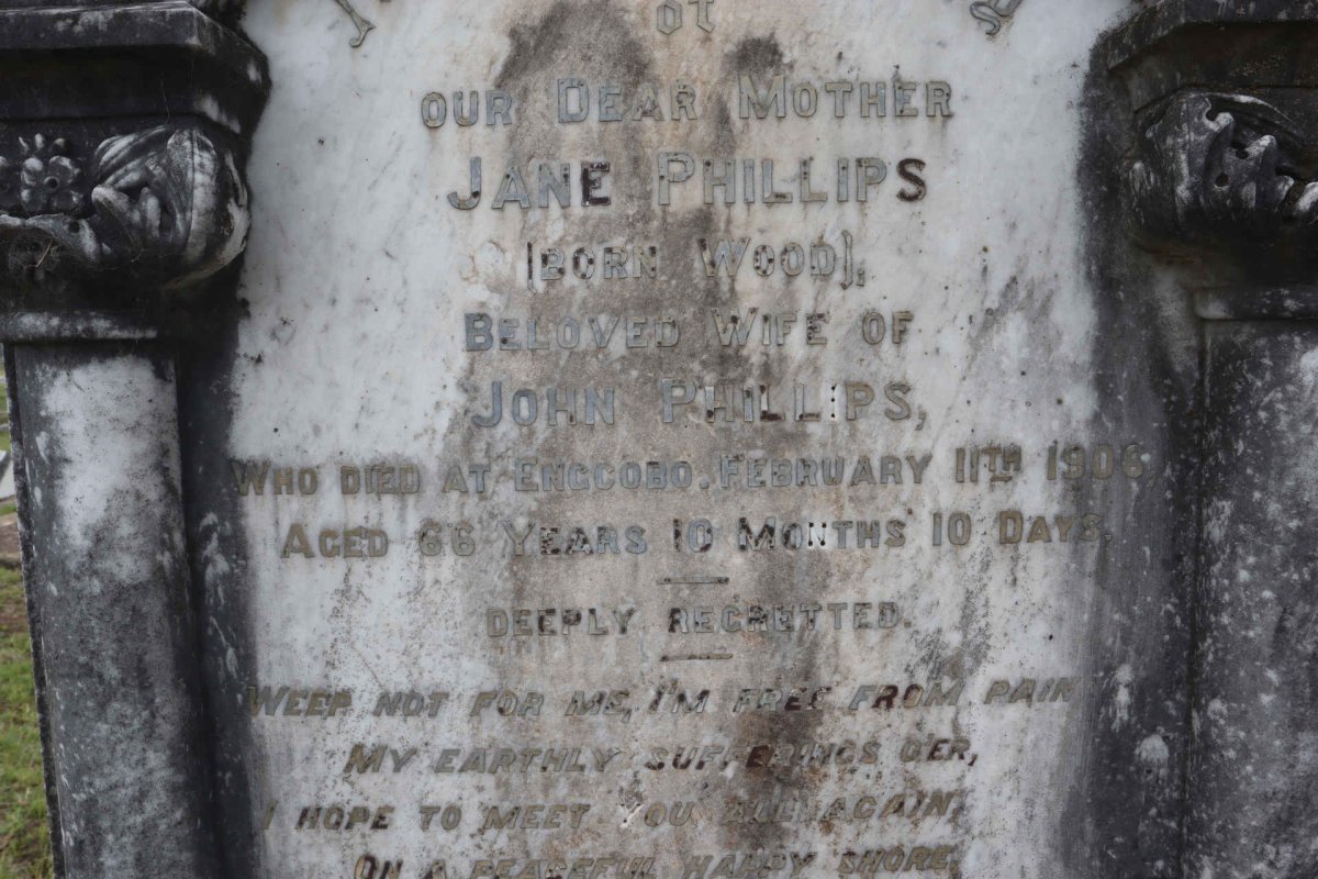 PHILLIPS Jane nee WOOD -1906