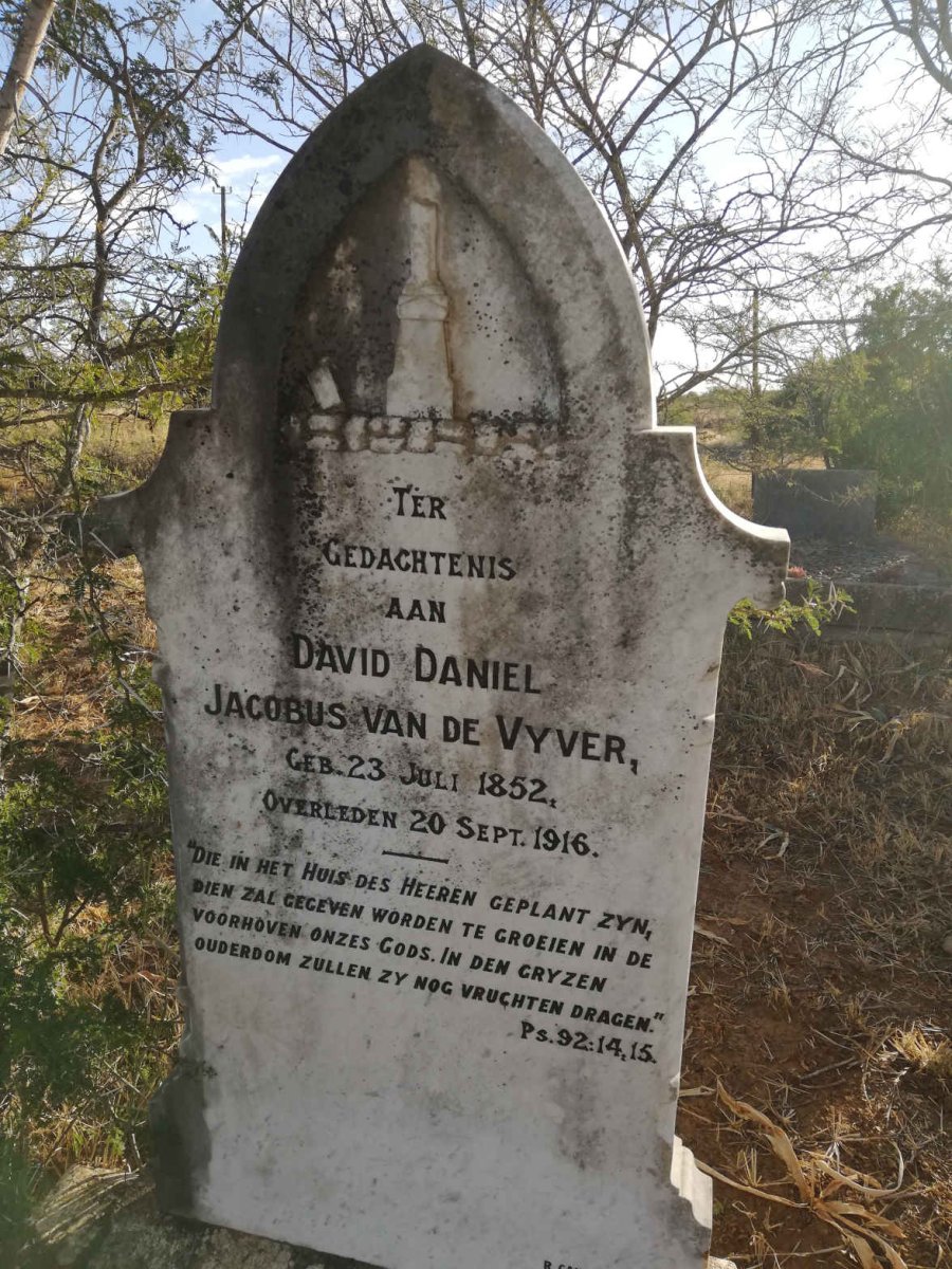VYVER David Daniel Jacobus, van de 1852-1916