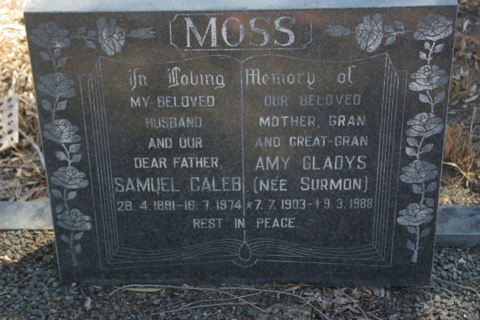 MOSS Samuel Caleb 1891-1974 &amp; Amy Gladys SURMON 1903-1988
