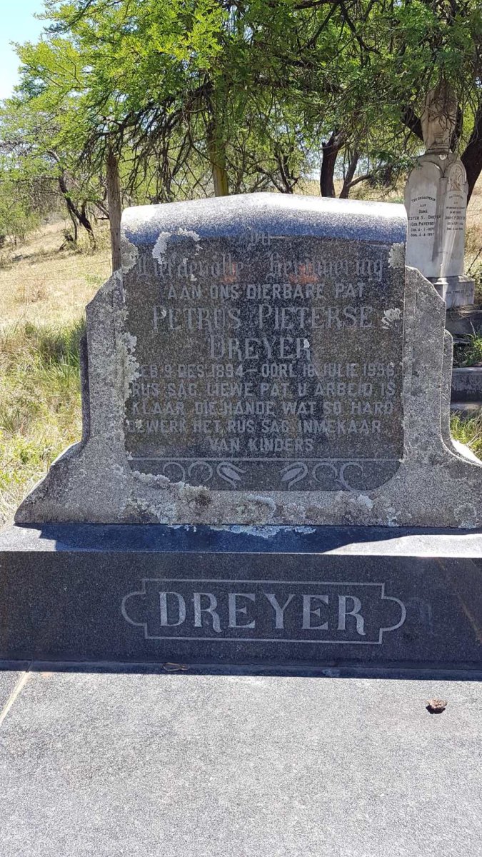 DREYER Petrus Pieterse 1894-1956 &amp; Elizabeth Catherina PIETERSE 1899-1954