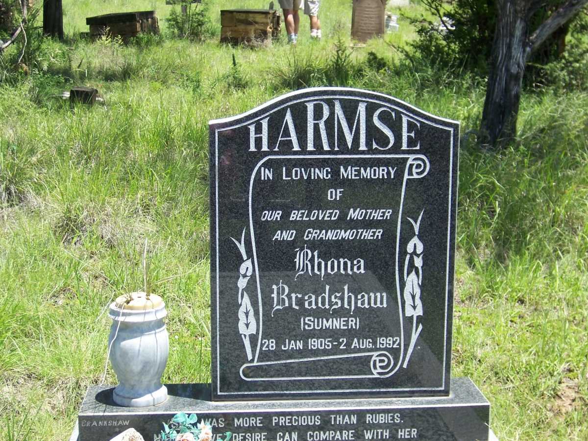 HARMSE Rhona Bradshaw nee SUMNER 1905-1992
