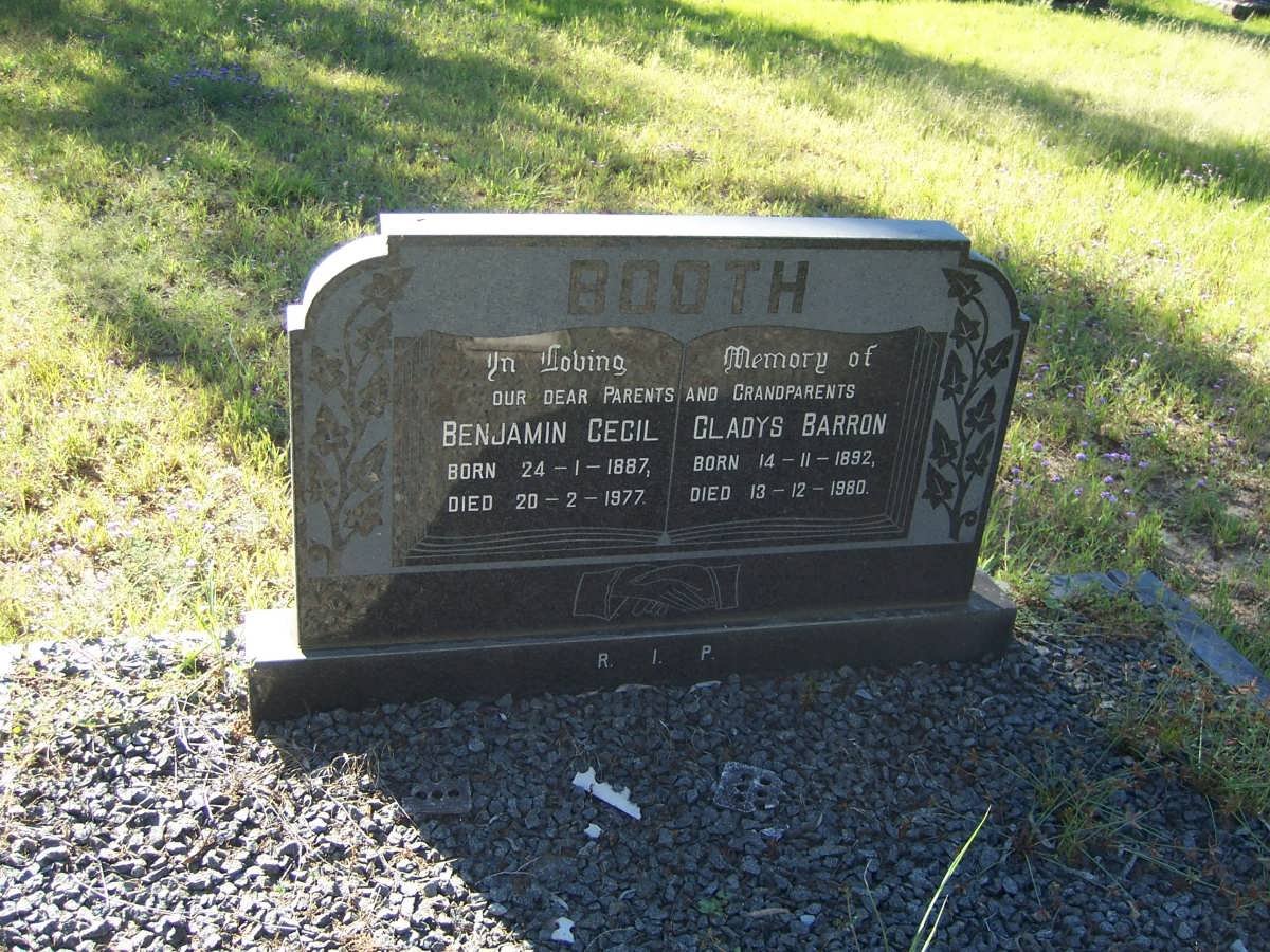BOOTH Benjamin Cecil 1887-1977 &amp; Gladys Barron 1892-1980