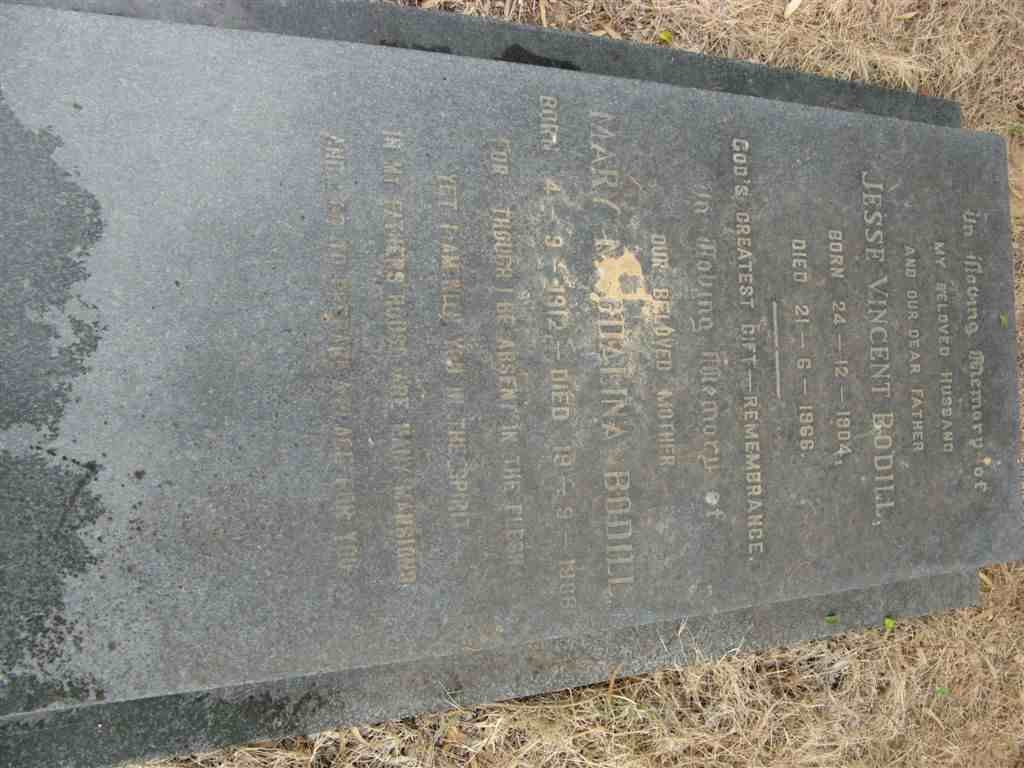 BODILL Jesse Vincent 1904-1968 &amp; Mary Magdalina 1912-1988