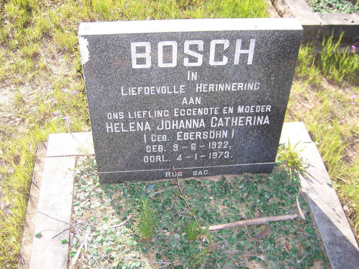 BOSCH Helena Johanna Catharina nee EBERSÖHN 1922-1973