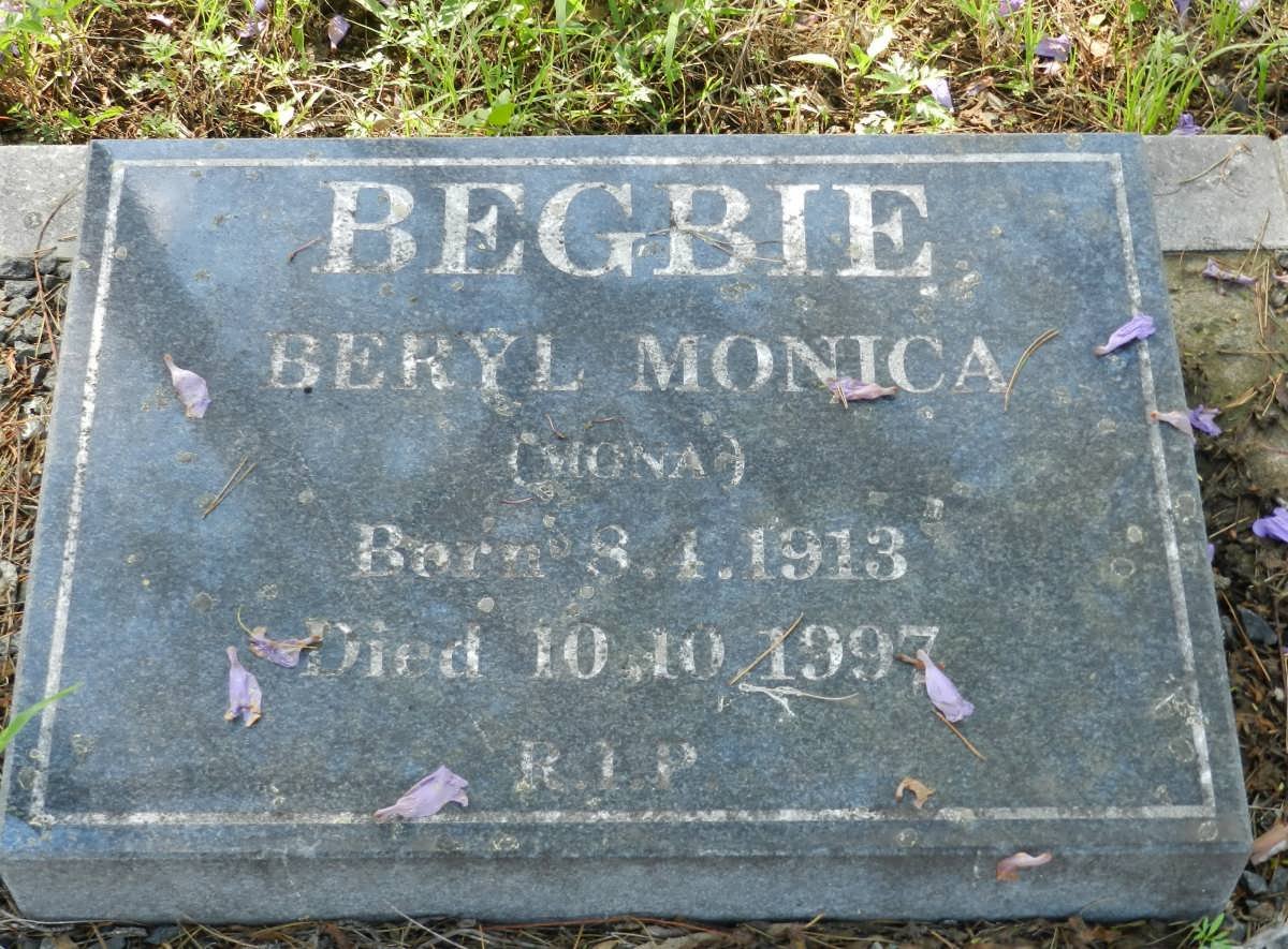 BEGBIE Beryl Monica 1913-1997