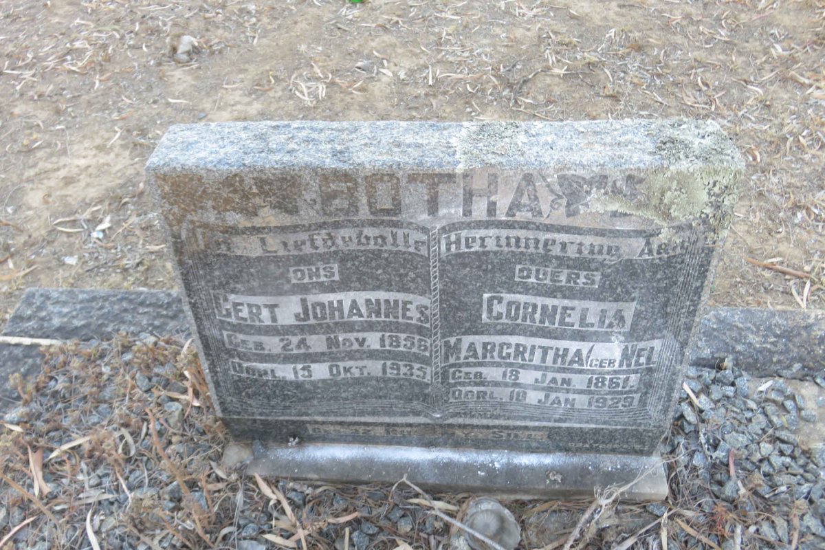 BOTHA Gert Johannes 1856-1935 &amp; Cornelia Margritha NEL 1861-1929