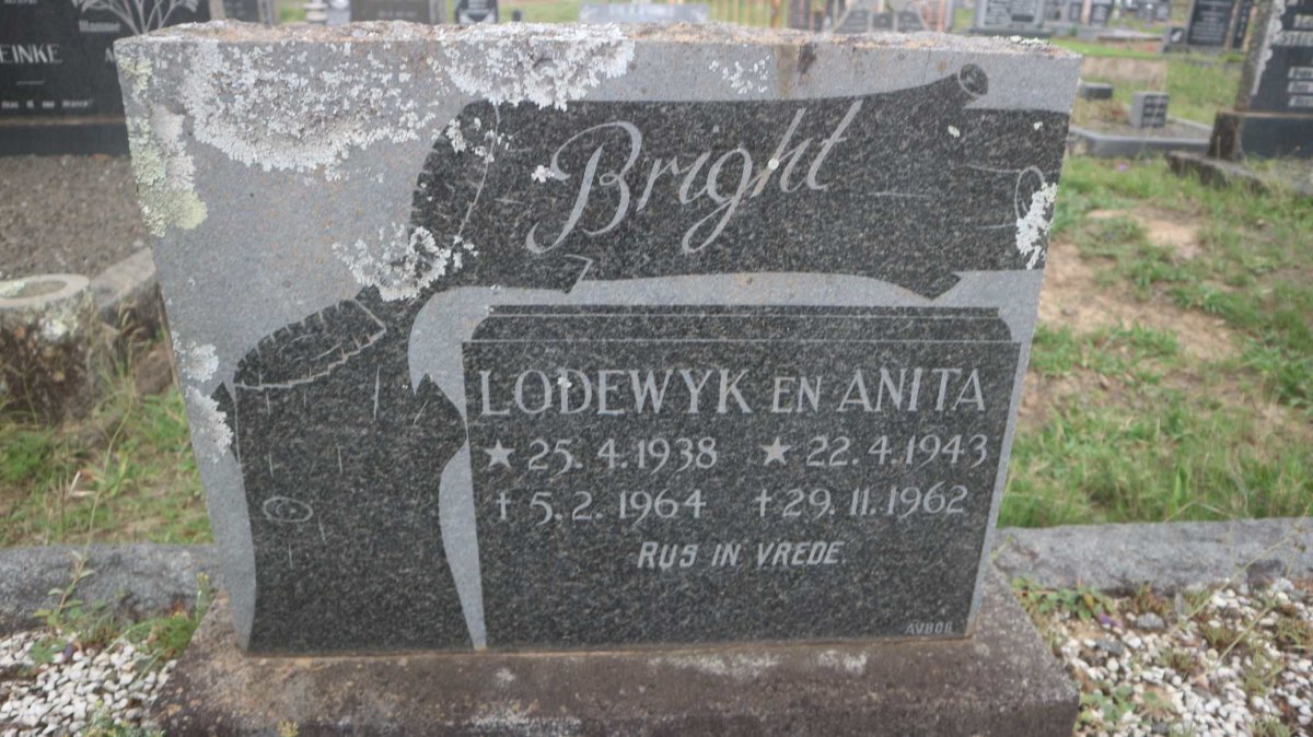 BRIGHT Lodewyk 1938-1964 &amp; Anita 1943-1962