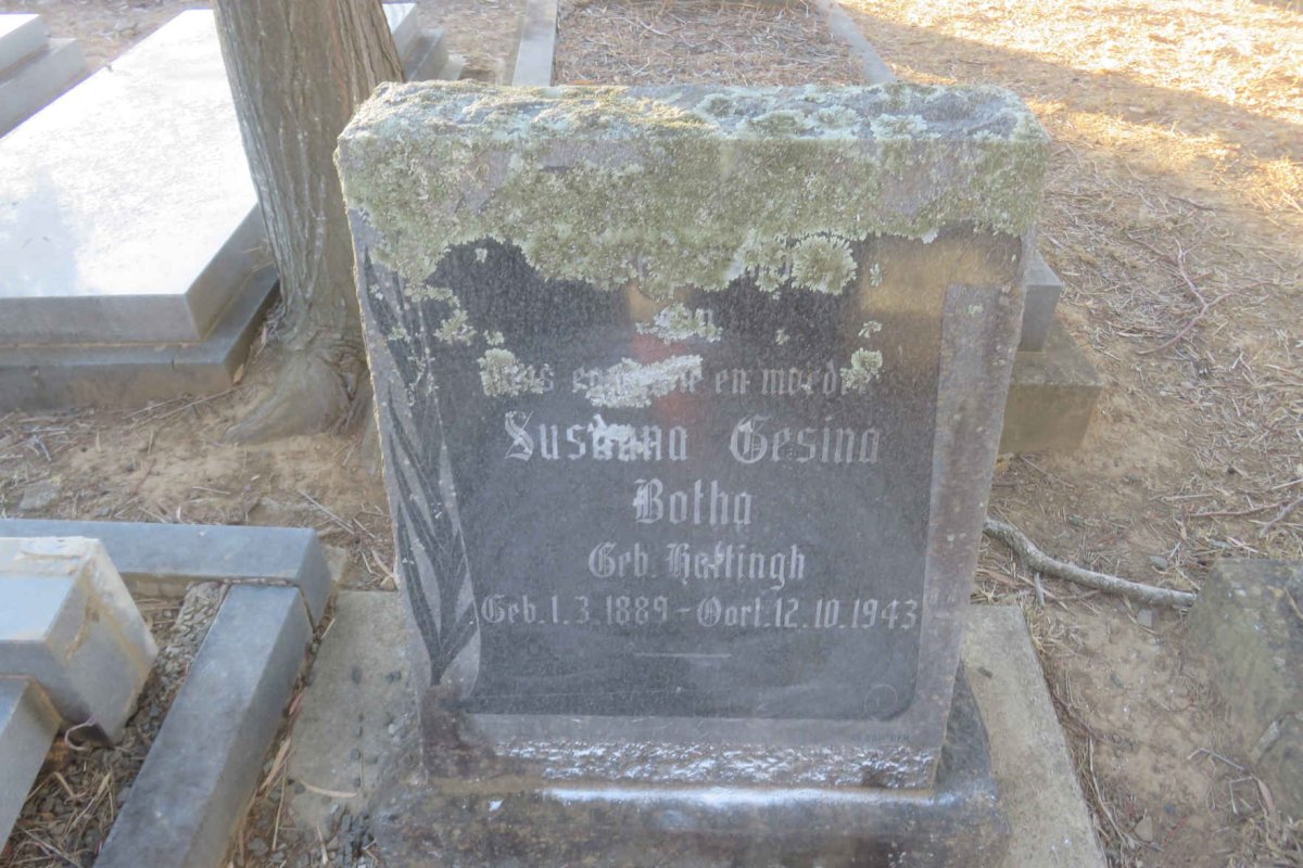 BOTHA Susanna Gesina nee HATTINGH 1889-1943