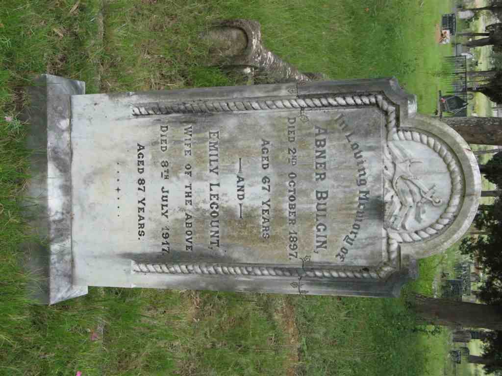 BULGIN Abner -1897 &amp; Emily LECOUNT -1917