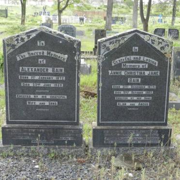 BAIN Alexander 1872-1959 &amp; Annie Christina Jane 1874-1962
