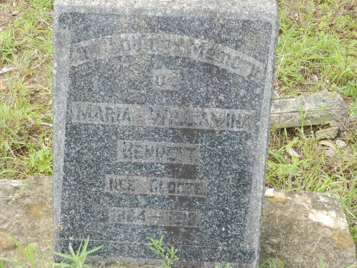 BENNETT Maria Williamina nee CLOETE 1864-1913
